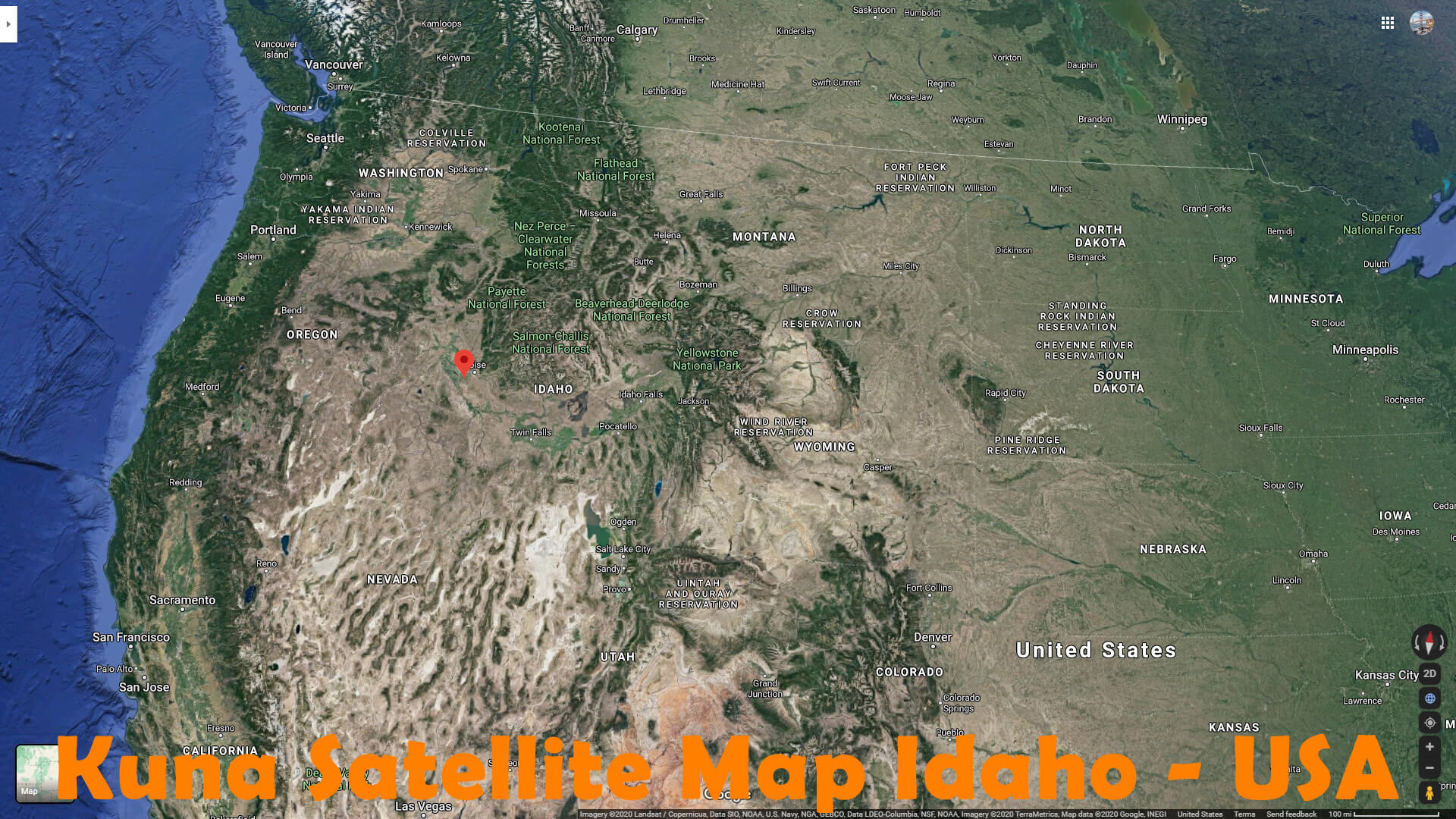 Kuna Satellite Map Idaho   USA
